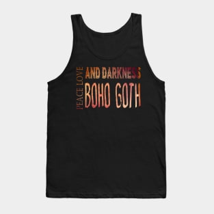 Peace Love and Darkness - Boho Goth - Bohemian Goth, Dark Hippie, Gothic - orange Tank Top